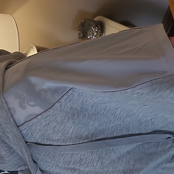 Victoria's Secret sz small oversized gray short sleeve athletic hoodie sheer - Picture 2 of 6